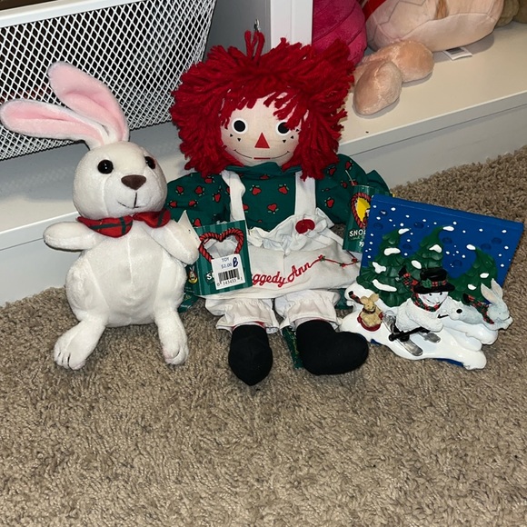 Other - Snowden and Friends Christmas Bunny Rabbit Candle Holder Target Raggedy Ann